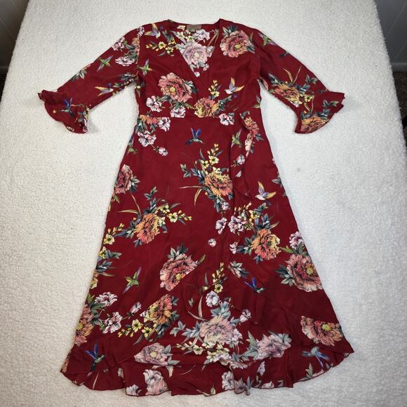 Anthropologie x Kachel Greer Floral Faux Wrap Dress Size 6 - Picture 1 of 8